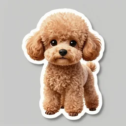 victo ngai cute poodle sticker design, highly detailed, high quality, digital painting, by ross tran and studio ghibli and alphonse mucha, artgerm