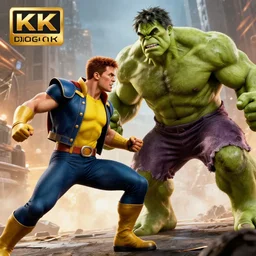 x - men's juggernaut fighting hulk in an explosive action scene, details, cinematic, rendered in 8 k, movie promotion style