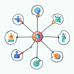 a vector illustration of a graph neural network