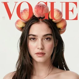 vogue magazine, elle magazine, anime korean natalie portman wearing fruit peach crown, ilya kuvshinov, greg rutkowski, john singer sargent, anime, trending on artstation, intricate
