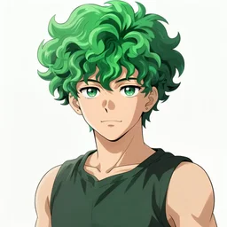 tatsumaki from one punch man, green curly hair, art by makoto shinkai, wlop, rossdraws, pixiv user art box, illustration, anime, sharp focus, concept art, realistic, shaded, smoothness