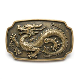 belt buckle made of bronze, embossed dragon