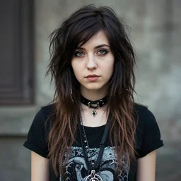 a portrait of a pretty sewer punk young lady by andre kohn
