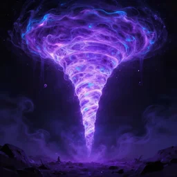 purple tornado made of purple light blue neon vaporwave