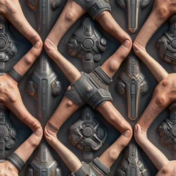 a seamless pattern of photorealistic elaborate and detailed human bodies, pattern, accents, details, realistic hands, artstation, futuristic, finger details, aerial view, macro shot, closeup detail, right angles, perfectly symmetric, octane render in maya and houdini, vray, ultra high detail ultra realism, unreal engine