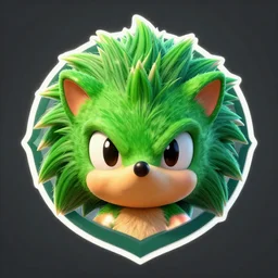 behance hd, 3 d head of green hedgehog, cgsociety, symmetrical logo, a digital painting by grillo demo, cgsociety, pop surrealism