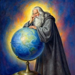 Gandalf pondering his orb by Henry Gray and Alan Lee, Colourful