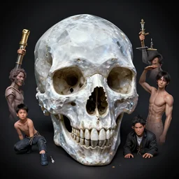 the diamond skull, Artwork by Kim Jung Gi, Greg Rutkowski, Zabrocki, Karlkka, Jayison Devadas, Phuoc Quan, trending on Artstation, 8K, ultra wide angle, pincushion lens effect