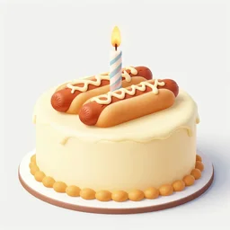 delicious birthday cake made of hotdogs