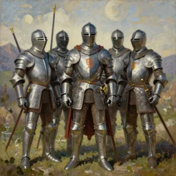spanish regional knights, fantasy, oil on canvas