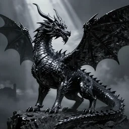 mysterious obsidian dragon, concept art by Greg Rutkowski, artstation, cgsociety