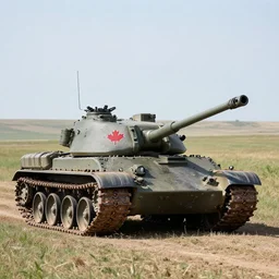 a canadian tank on an alberta field