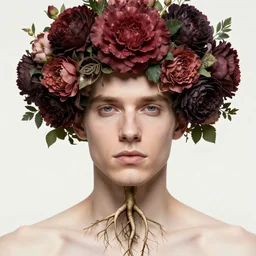 closeup portrait the platonic ideal of flowers and roots of cletus kasady, venom, poison ivy, ultimate beautiful succubus medusa, cthulhu, intricate, hyperrealism, intense, dmt, artgerm, moebius, greg rutkowski, dan mumford, alphonse mucha