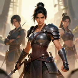 a beautiful and strong female warrior by Ross Tran and Laura Sava