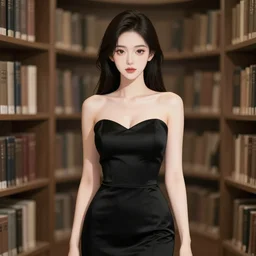 an elegant woman in black dress, portrait, artwork by library of ruina, library of ruina concept art, anime