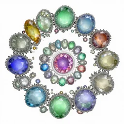 mandelbrot fractal of various gemstones