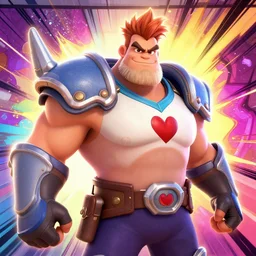 selfie of Roadhog of overwatch character heartstone concept Blizzard pixar maya engine on stylized background splash comics global illumination lighting artstation