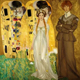 an elf princess by Ross Tran, Alphonse Mucha, Gustav Klimt  and edgar maxence