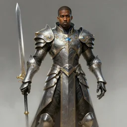 full body hero pose portrait of kanye west as an over powered magic lord knight king with futuristic upgrades to his armor and long sword, elegant, intricate, headshot, highly detailed, digital painting, artstation, concept art, sharp focus, illustration, art by petros afshar