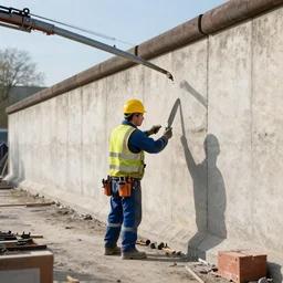 Bob the builder building the Berlin wall, photorealistic, 4K,