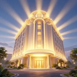 photo of hotel : 4 radiating a glowing aura global illumination ray tracing hdr : 2 in matte painting whimsical fairy wonderland vibrant colors candyland wonderland gouache swirls detailed : 2 by beatrix potter : 3 daniela uhlig : 6