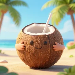 he gets the fruits free!, coconut, coconut, cartoon, cartoon, highly detailed vfx, cinematic, volumetric lighting,