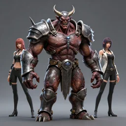 a muscular, scary, full body demon, iron armor, by alex gray, android jones, karol bak, ayami kojima, artgerm, concept art, angry expression, 3 d, octane render, 8 k, unreal engine