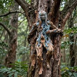 a wood spirit in the trees with ectoplasma, photorealistic, by wlop, 4 k resolution h 7 6 8