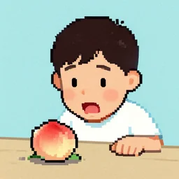 e is for ernest who choked on a peach, pixel art, edward gorey