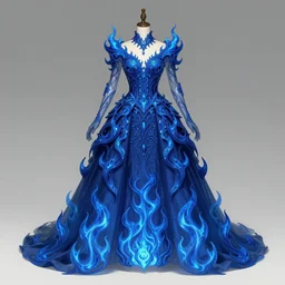 dress made of brilliant royal blue flames, intricate detail, ornate, digital artwork by artgerm and wpol and sarasti, android jones, artstation