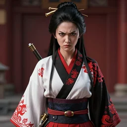 angry maiko against censorship, red white and black, concept art, ambient light, 4 k, intricate details, highly professionally detailed, cgsociety, highly detailed -