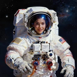 symmetrical! James Jean artwork, astronaut in space, colourful
