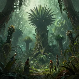 epic professional digital art of cinematic gigantic spiky jungle plants scene, diffuse light, painted, mysterious, eerie, mythic, detailed, botanical, leesha hannigan, wayne haag, reyna rochin, ignacio fernandez rios, mark ryden, van herpen, artstation, cgsociety, epic, stunning, gorgeous, wow detail