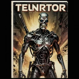 vintage comic book cover with terminator