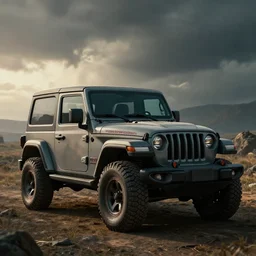 single jeep wrangler, an epic fantasy, dramatic lighting, cinematic, establishing shot, extremely high detail, photorealistic, cinematic lighting, artstation, by simon stalenhag, horizon forbidden west