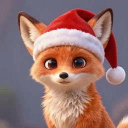 fennec fox wearing a santa hat, disney Zootopia concept artwork
