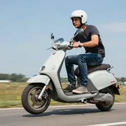 manuel biagini flying on a scooter