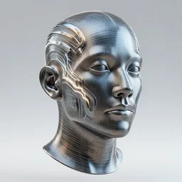 3 d render of a wireframe of a human head, sculpture, chrometype, liquid metal, neotribal, raytraced, volumetric lightning, 8 k, by zhelong xu