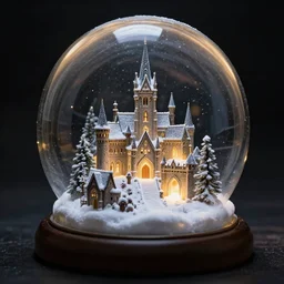 an elven city in a snowglobe, dramatic lighting, 50mm