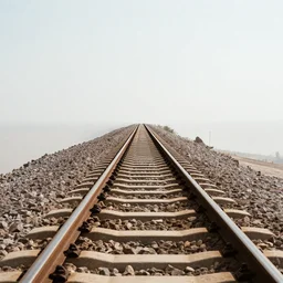 bir tawil, railroad tracks extending to horizon,