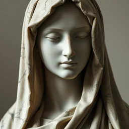 a virgin's smile, marble statue with veiled drapery, by nicola samori, behance, neo - expressionism