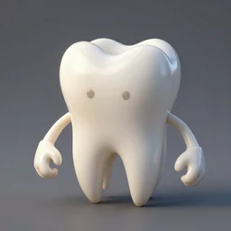 A sentient tooth with arms and legs