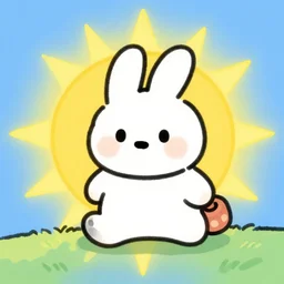 a cartoon rabbit on the sun