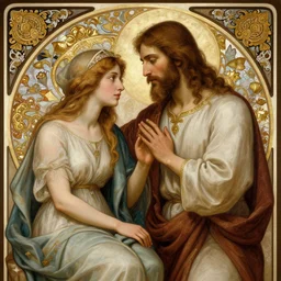 photography of jesus coupling with a women in jerusalem, deep focus, intricate, elegant, highly detailed, digital painting, artstation, concept art, matte, sharp focus, illustration, art by artgerm and greg rutkowski and alphonse mucha