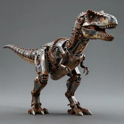 a cyborg velociraptor made out of rusty metal gears, photorealistic 3 d octane render, unreal engine