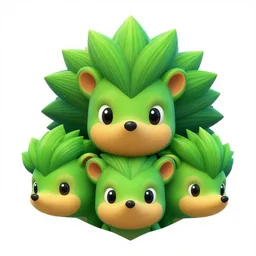 3 d head of green hedgehog, symmetrical logo, cgsociety,, behance hd, the sims 4 - n 3