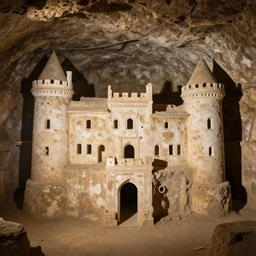 archeological discovery of a perfectly well preserved castle underground that is still painted and structurally intact