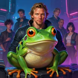 a portrait of chris pratt as frog ( nintendo ), cyberpunk, fantasy, neon lights, sharp focus, intricate, elegant, digital painting, artstation, matte, highly detailed, concept art, illustration, ambient lighting, art by ruan jia and artgerm and range murata and wlop and ross tran and william, adolphe bouguereau and beeple.