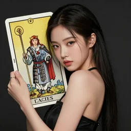 jossi of blackpink, female samurai, tarot card, highly detailed, digital painting, smooth, sharp focus, illustration, ultra realistic, 8 k, art by artgerm and alphonse mucha