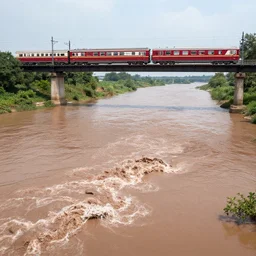 train under a river made of cocoa milk